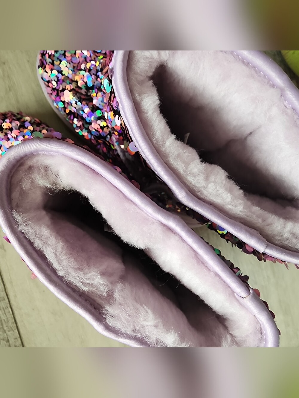 UGG Kids Iridescent Pink Sequin Boots 4 - Picture 6 of 12